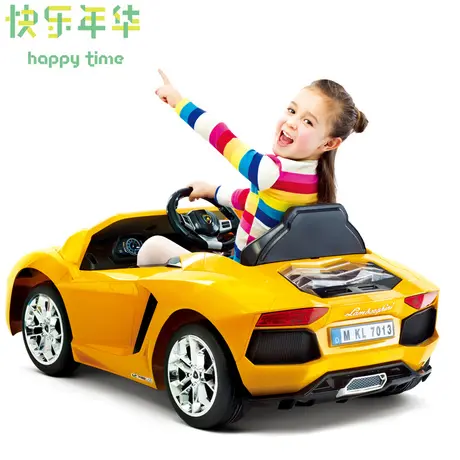 快乐年华兰博基尼儿童电动车四轮可坐人带遥控双驱动宝宝玩具充电图片