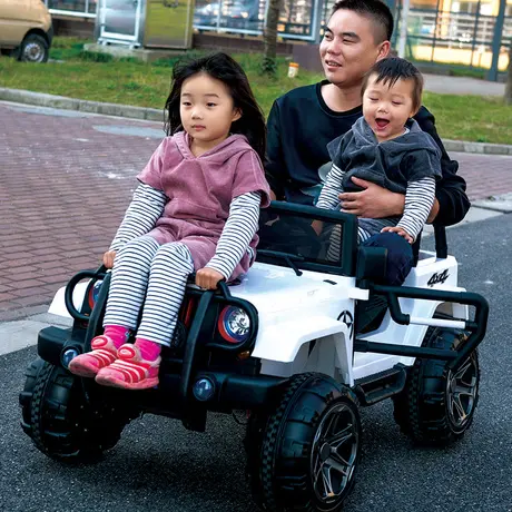 大四驱双座儿童电动车子4-5岁1-3可坐双人小孩玩具汽车带遥控童车图片