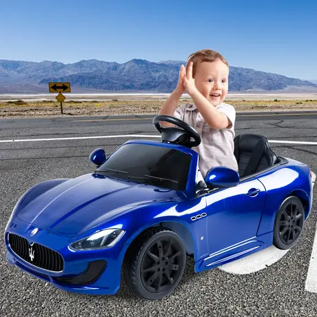玛莎拉蒂儿童电动汽车四轮可坐人带遥控宝宝玩具车电瓶充电1-5岁图片