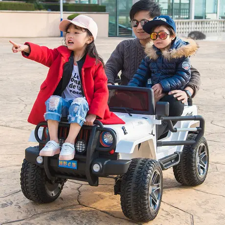双座四驱越野摇摆儿童电动车四轮可坐人宝宝玩具车小孩带遥控汽车图片